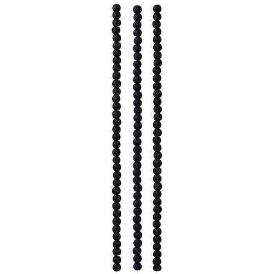 12 Pack: Matte Black Glass Round Beads, 4mm by Bead Landing™